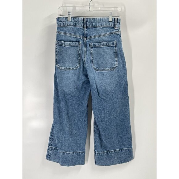 H&M Wide Leg Denim Jeans Sz 8 Relaxed 90s Style Oversized Casual - Picture 4 of 6